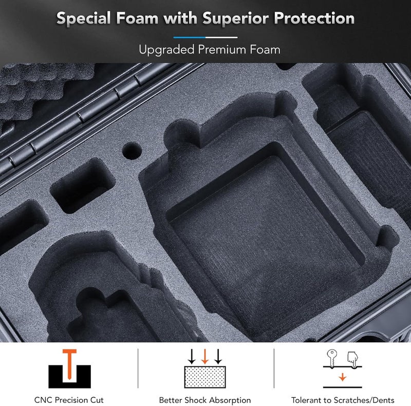 Lykus Titan MM410 Waterproof Hard Case for DJI Mini 4 Pro/Mini 3/Pro and RC2/RC/RC-N2/N1, Support 7 batteries and RC lanyard [CASE ONLY] - Image 4